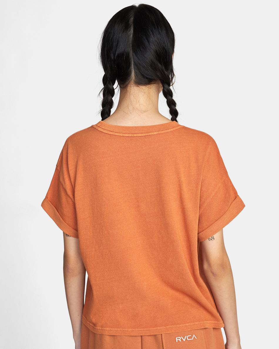 Amber Rvca Ptc Roll It Embroidered Women's T shirt | USJVR65699