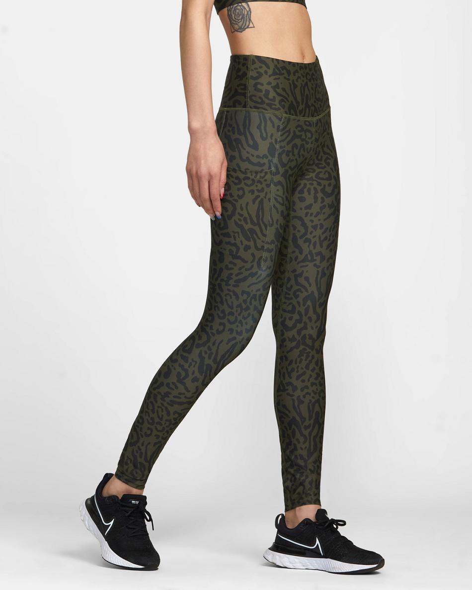 Animal Olive Rvca VA Sport Pocket Technical Women's Leggings | USEGJ41424