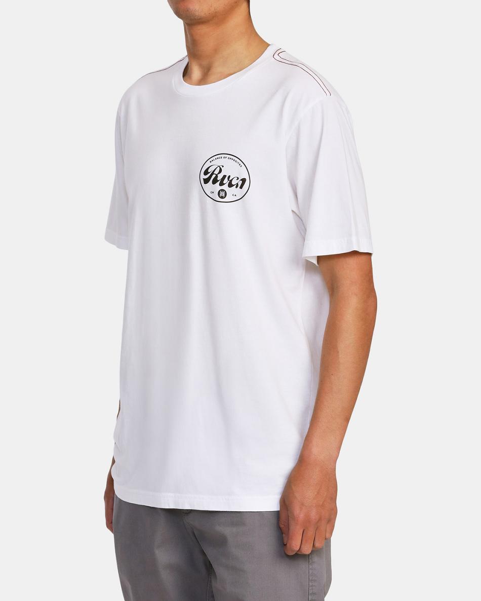 Antique White Rvca Pils Men's Long Sleeve | USIIZ52938