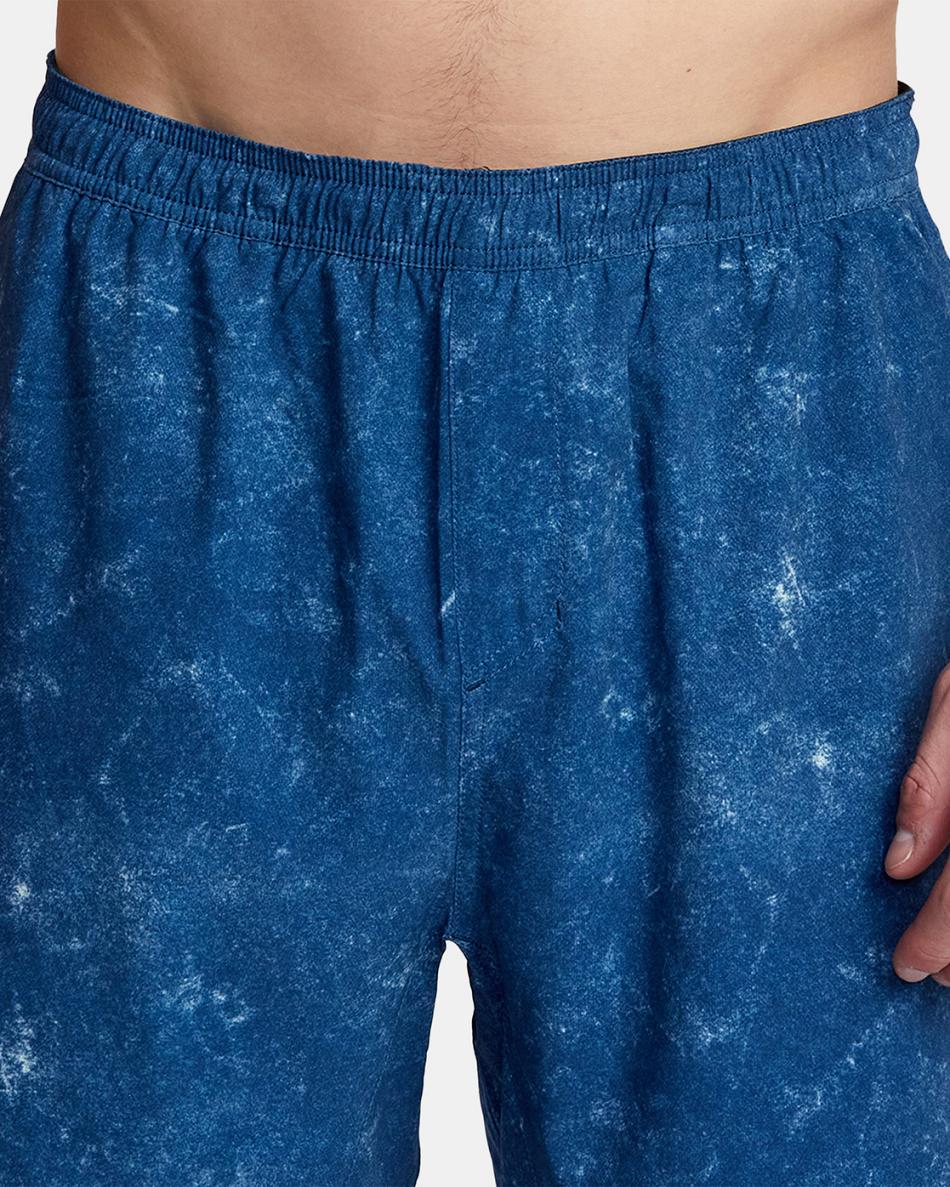 Army Blue Acid Rvca Yogger Train 2-In-1 Elastic Workout 17 Men's Shorts | EUSVG89008