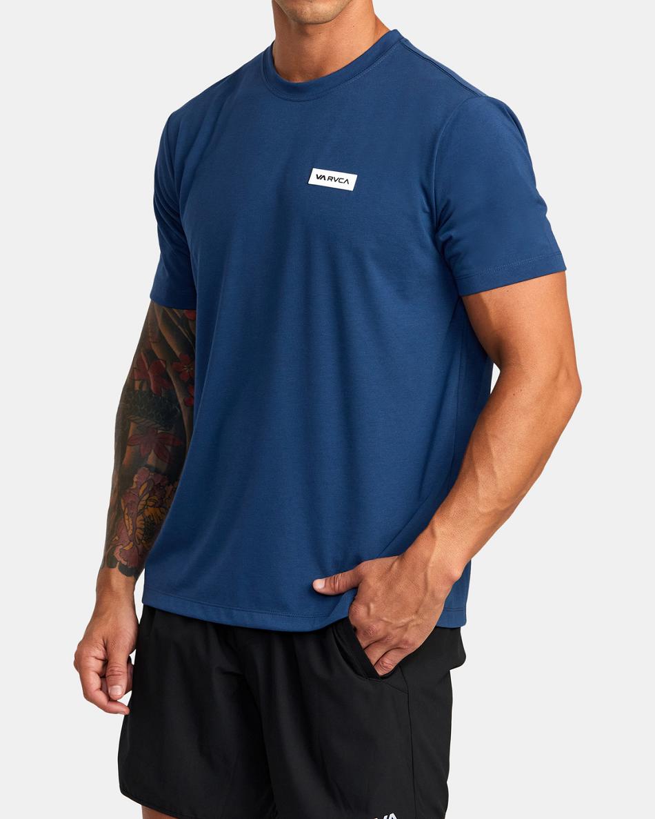 Army Blue Rvca Icon Tee Men's Short Sleeve | DUSKV53387