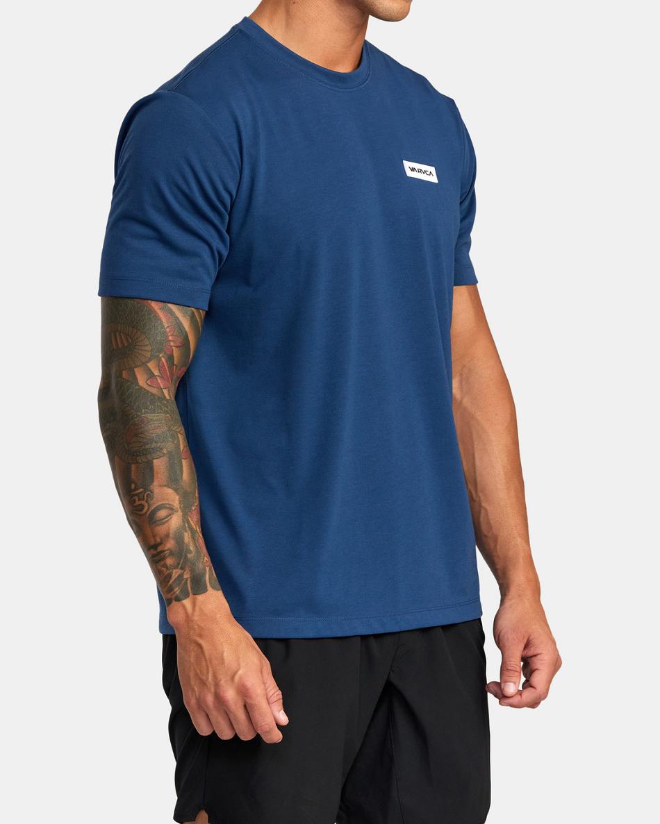 Army Blue Rvca Icon Tee Men's Short Sleeve | DUSKV53387