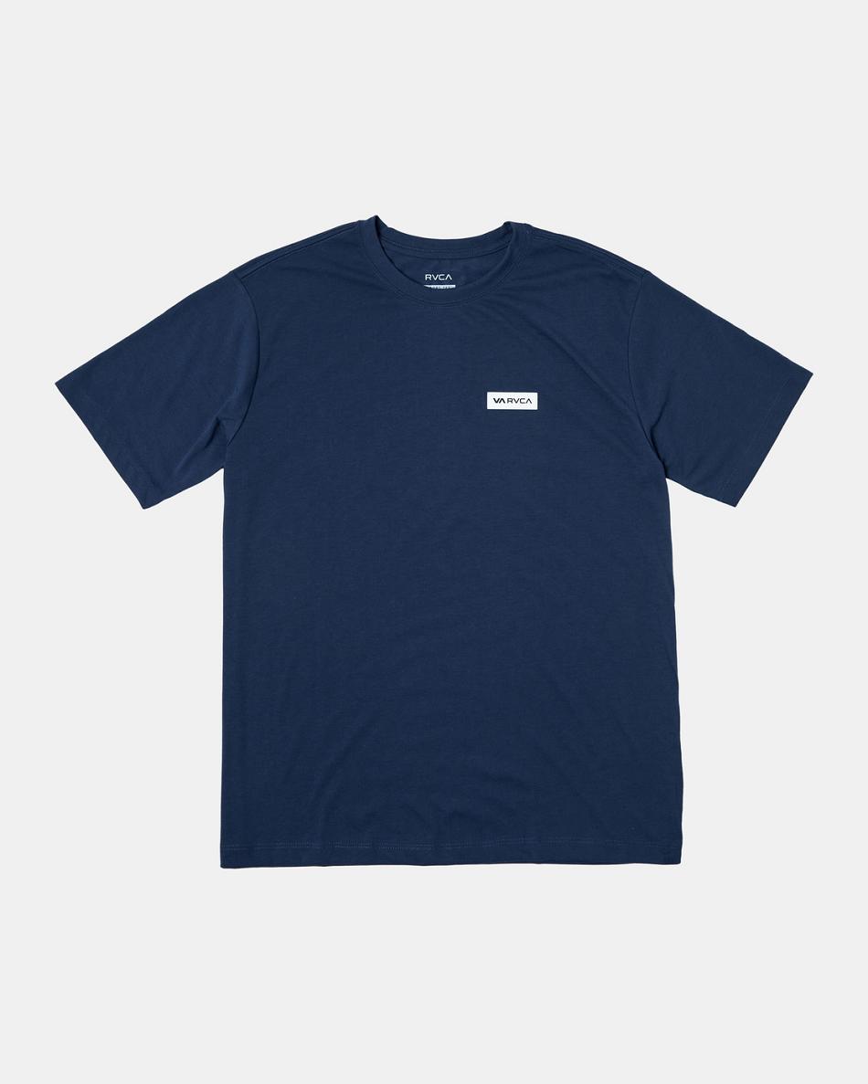 Army Blue Rvca Icon Tee Men\'s Short Sleeve | DUSKV53387