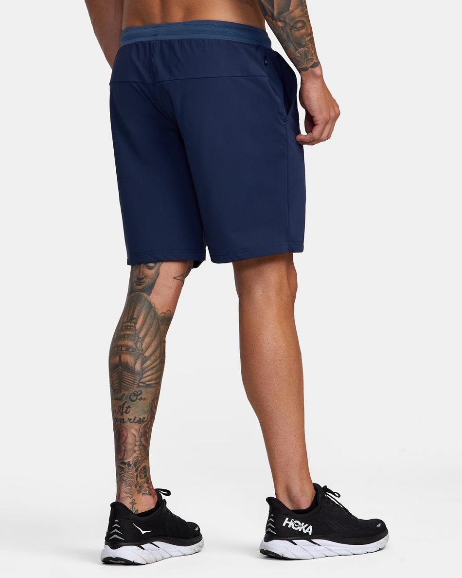 Army Blue Rvca VA Sport Trainer Elastic Men's Running Shorts | EUSVG19331