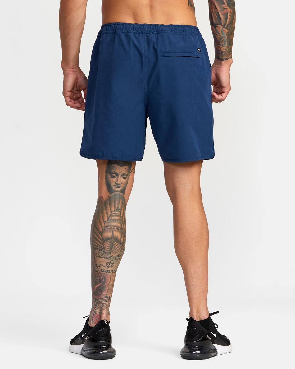 Army Blue Rvca Yogger Hybrid Elastic Men's Running Shorts | UUSND99818