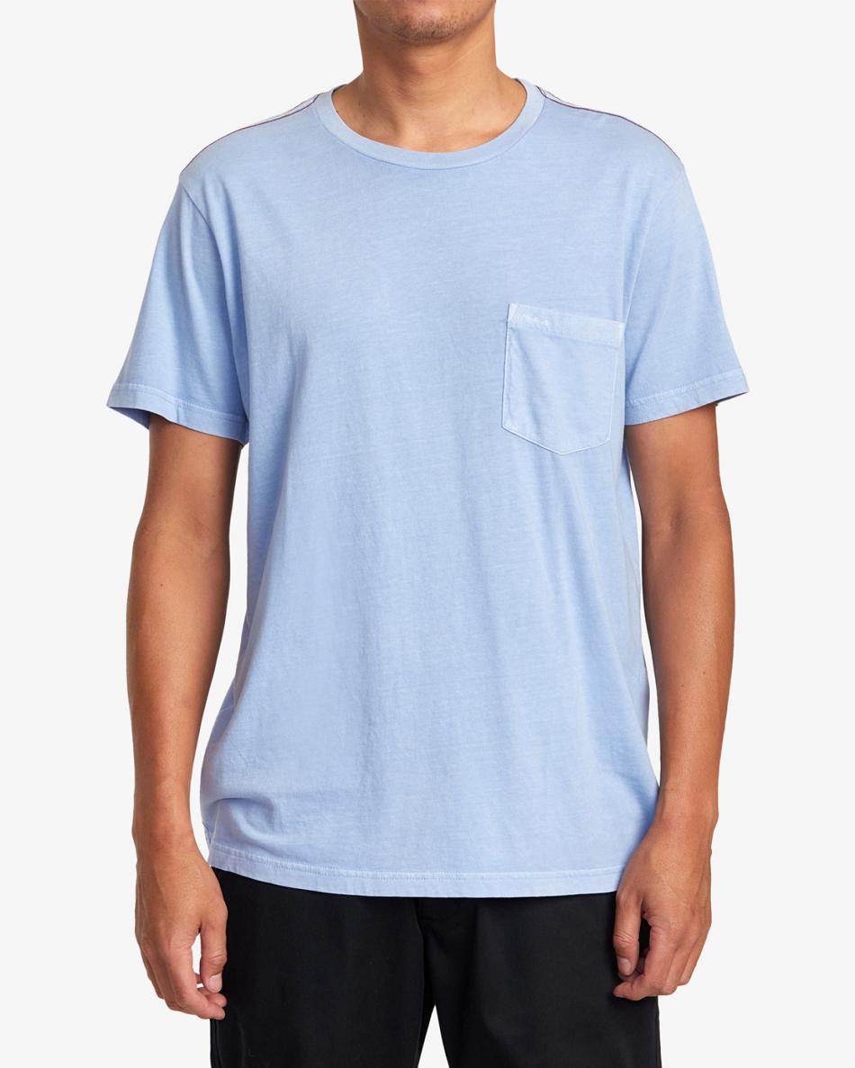 Ash Blue Rvca PTC II Pigment Tee Men's Short Sleeve | USCIF96917