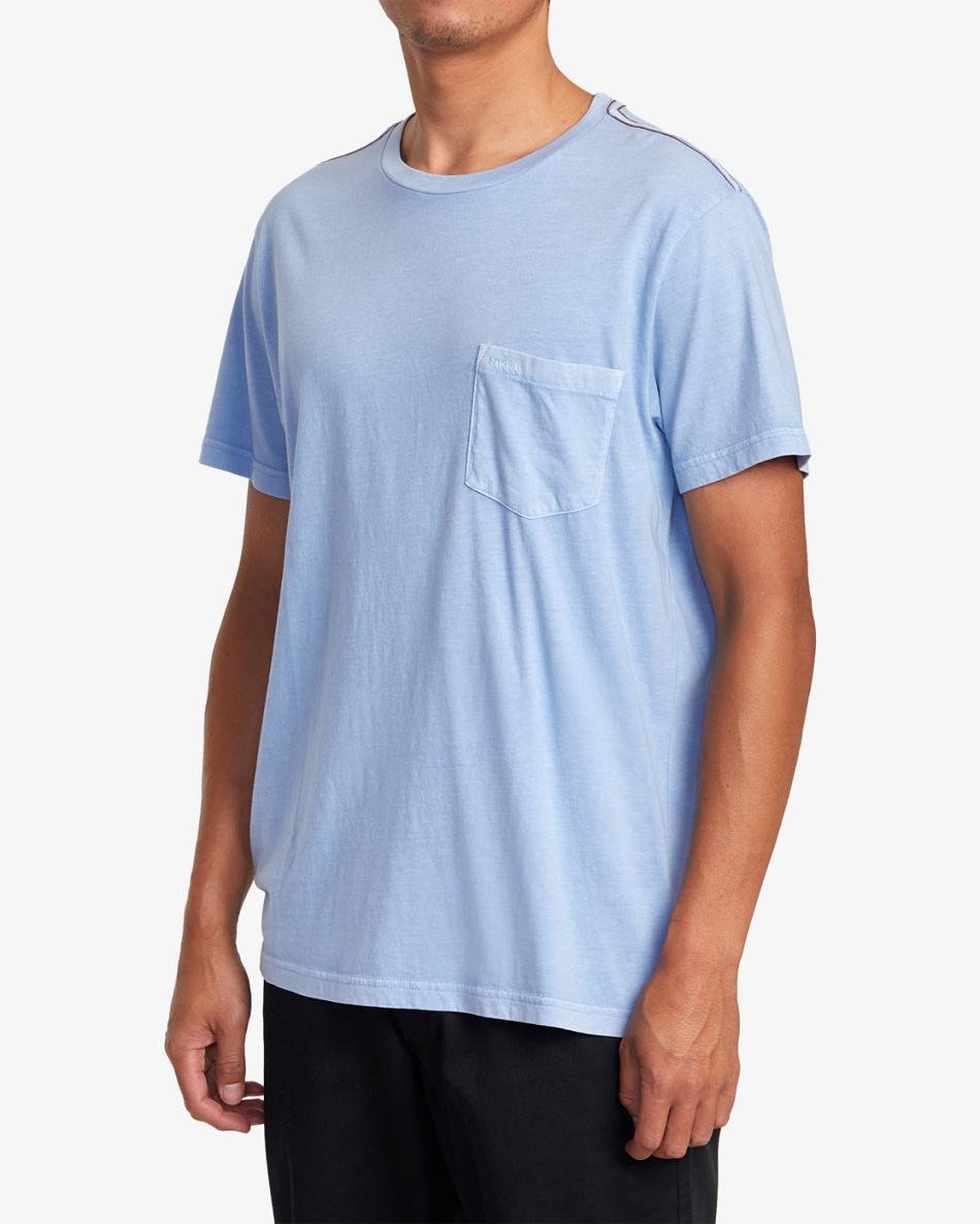 Ash Blue Rvca PTC II Pigment Tee Men's Short Sleeve | USCIF96917