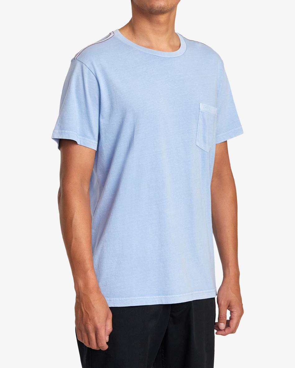 Ash Blue Rvca PTC II Pigment Tee Men's Short Sleeve | USCIF96917