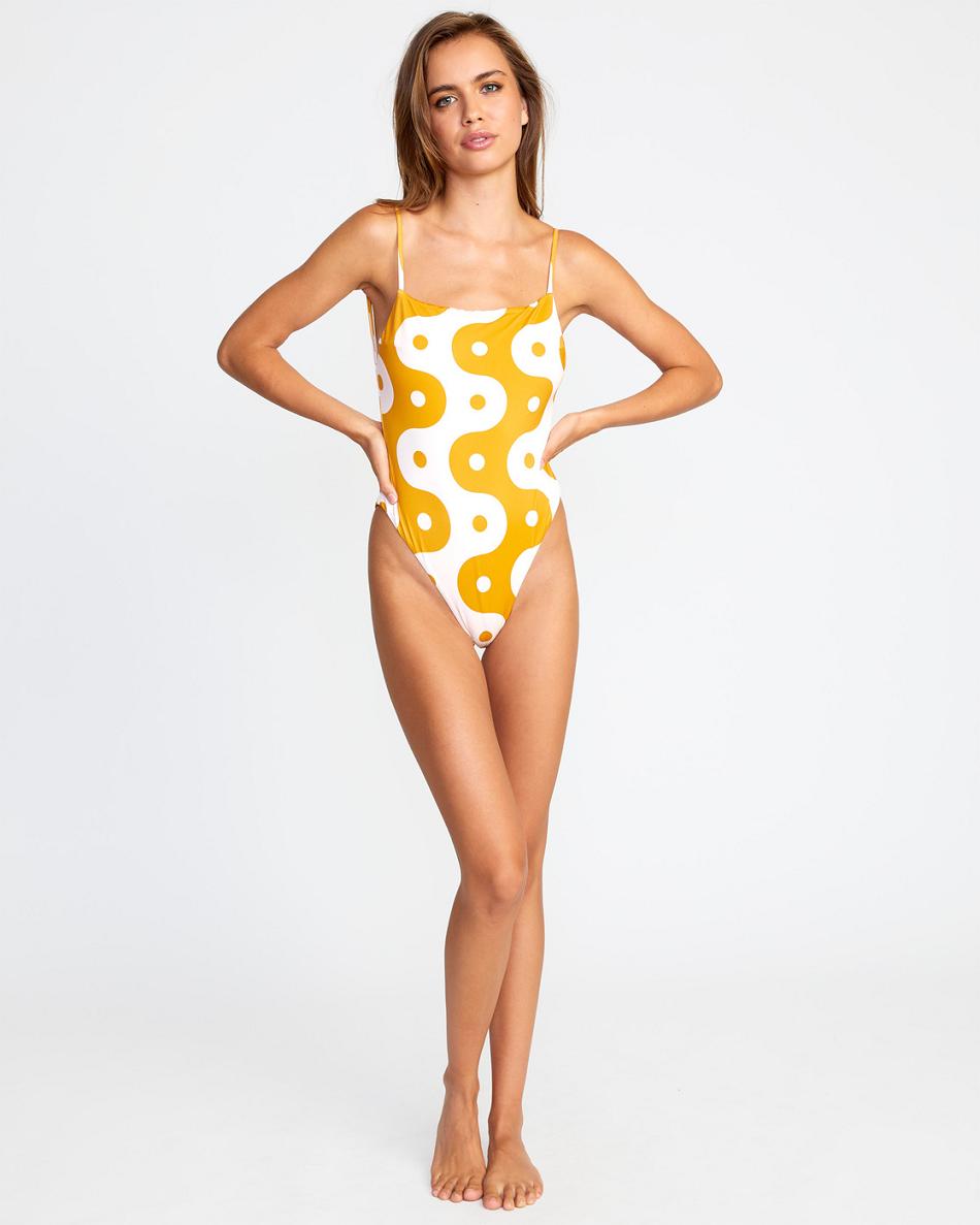 Barely Pink Rvca Good Days Women's Swimsuits | QUSUV80310
