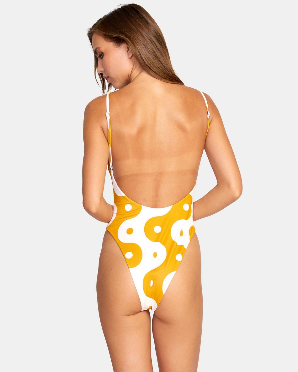 Barely Pink Rvca Good Days Women's Swimsuits | QUSUV80310