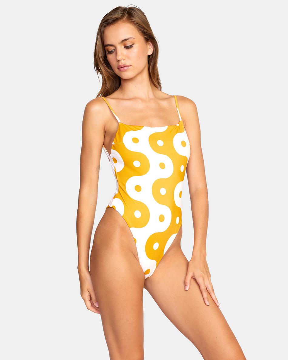 Barely Pink Rvca Good Days Women's Swimsuits | QUSUV80310
