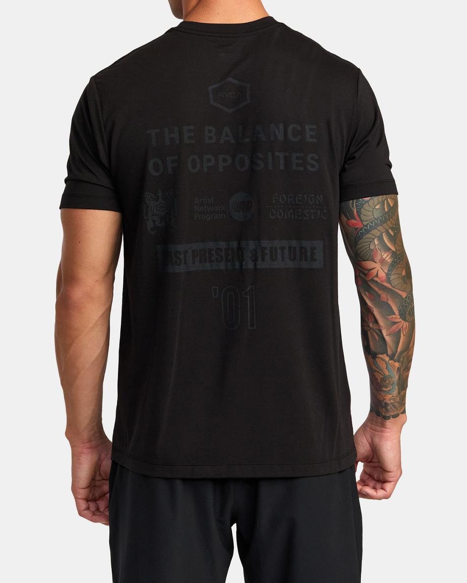 Black 2 Rvca All Brand Workout Shirt Men's Short Sleeve | USEGJ14521