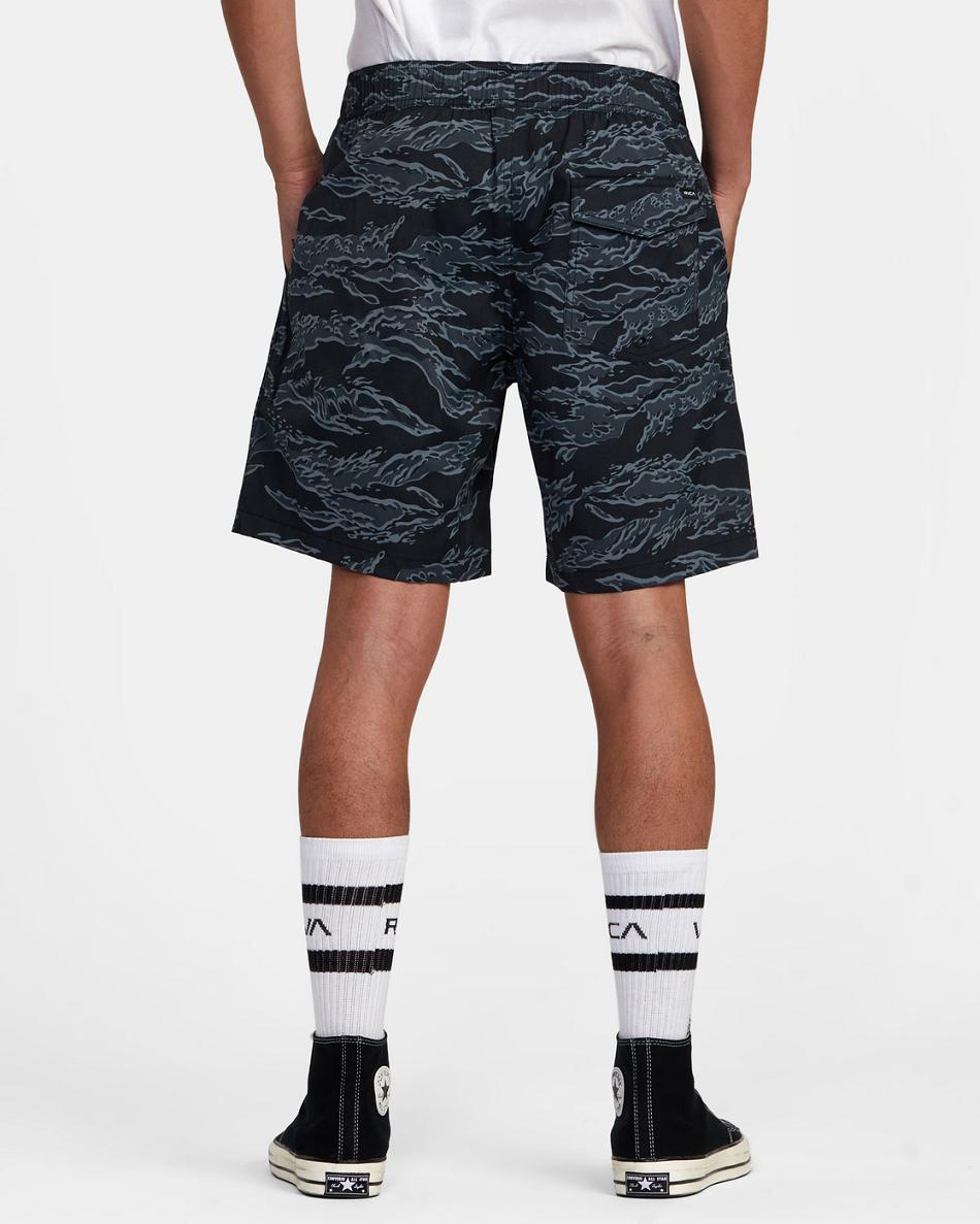Black Camo Rvca Civic Hybrid Men's Shorts | EUSVG26666