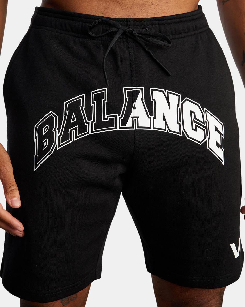 Black Print Rvca Sport IV Big Split Elastic Men's Running Shorts | USQCS57496
