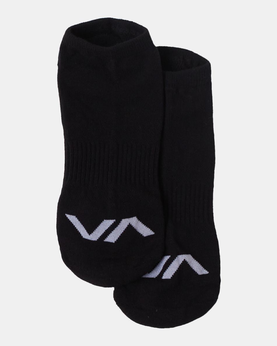 Black Rvca 3 Pack Sport Logo Super No-Show Men's Socks | AUSDF80759