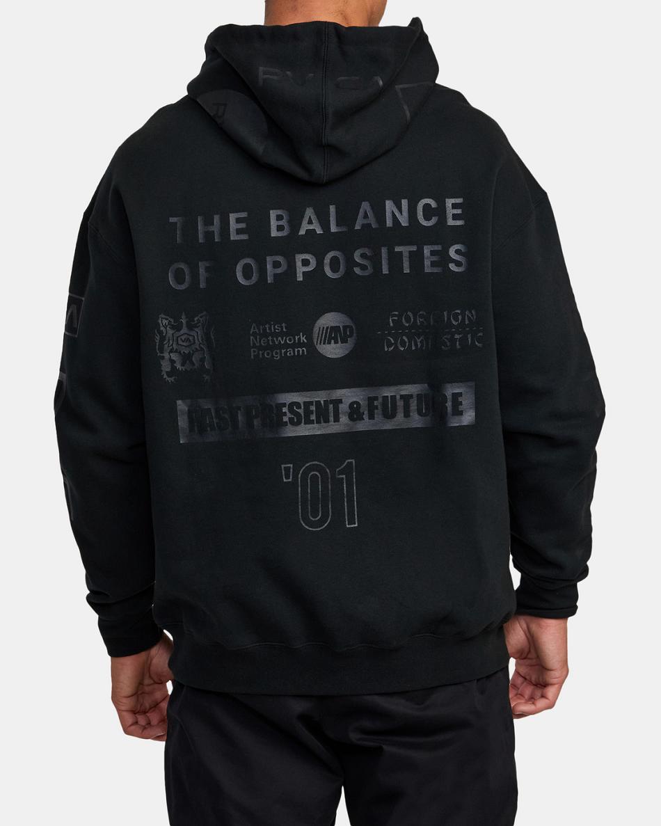 Black Rvca All Brand Sport Workout Men's Hoodie | USCIF83612