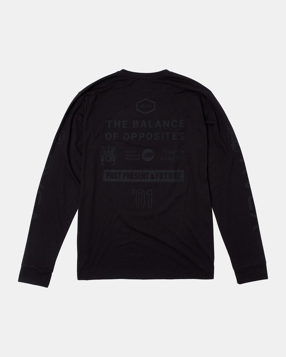 Black Rvca All Brand Workout Men's Long Sleeve | USNZX34836