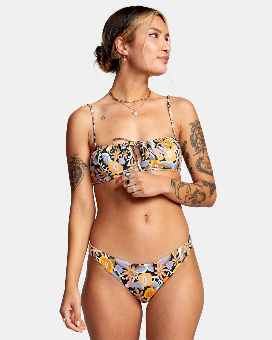 Black Rvca Avant Gardner Women\'s Bikini Tops | AUSDF75167