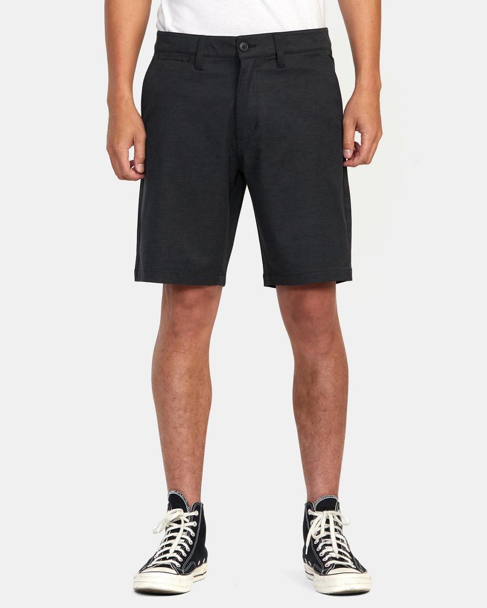 Black Rvca Back In Hybrid 19 Men's Shorts | USJVR78749