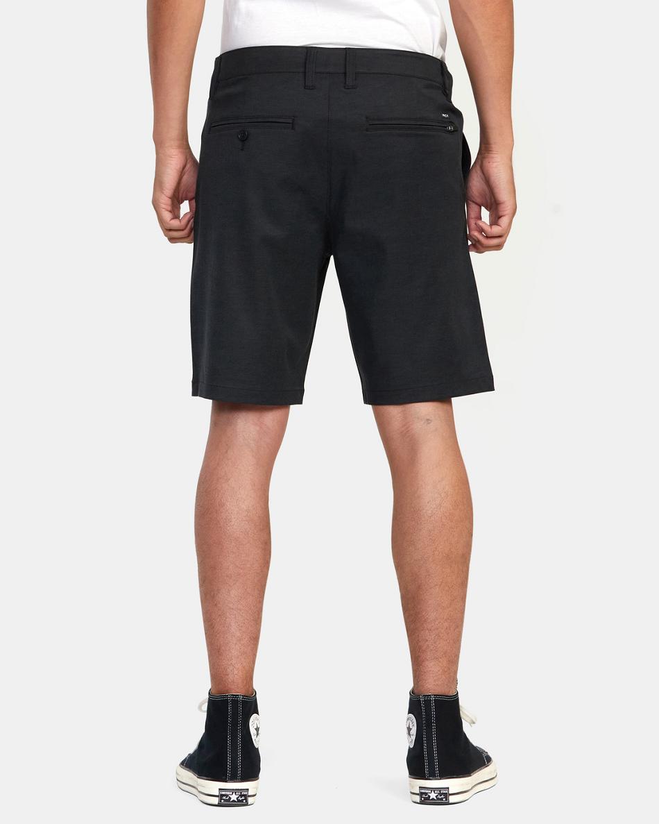 Black Rvca Back In Hybrid 19 Men's Shorts | USJVR78749