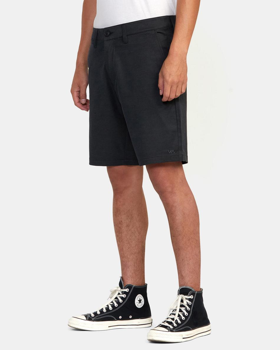 Black Rvca Back In Hybrid 19 Men's Shorts | USJVR78749