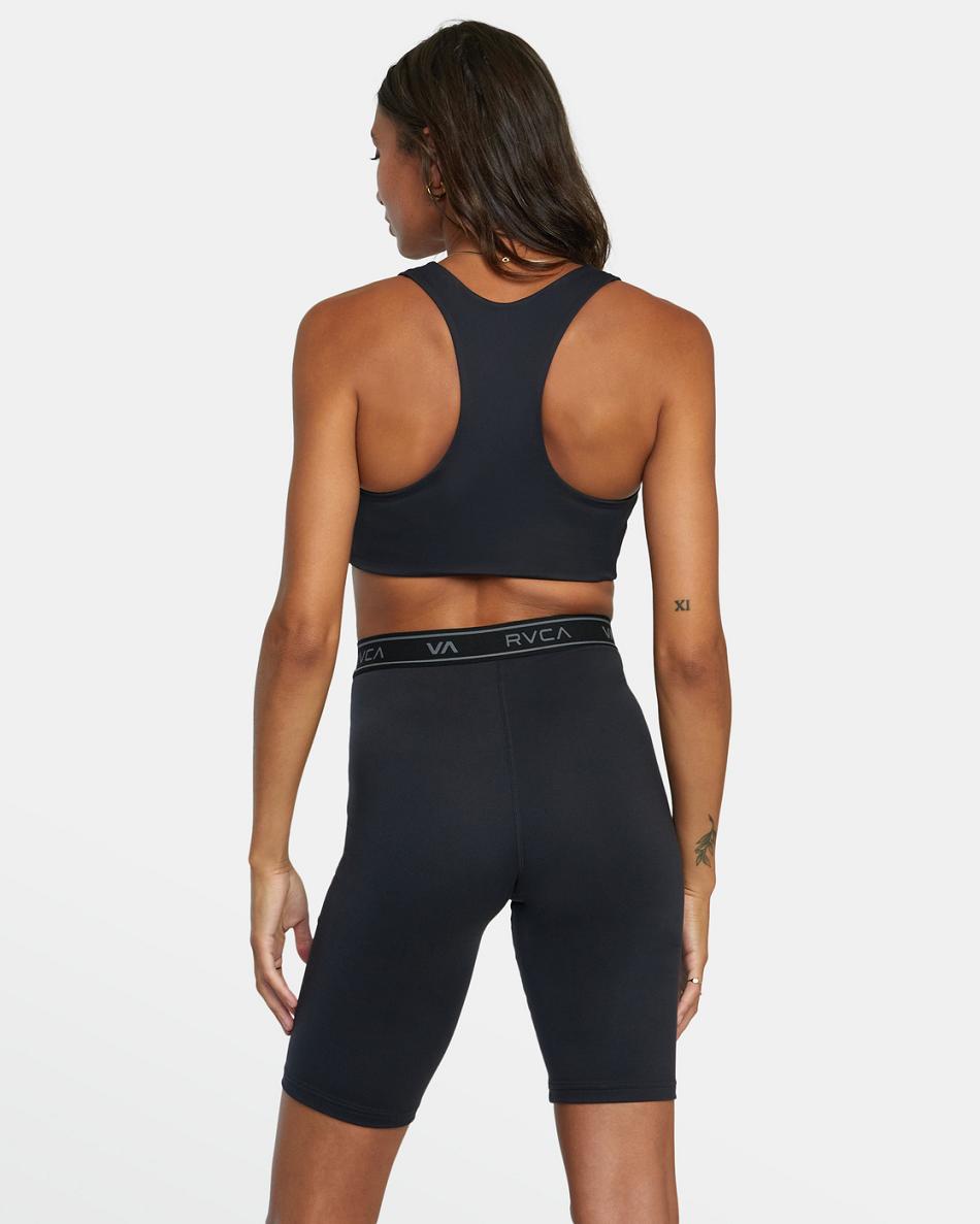 Black Rvca Base Biker 10.5 Women's Running Shorts | UUSND53462