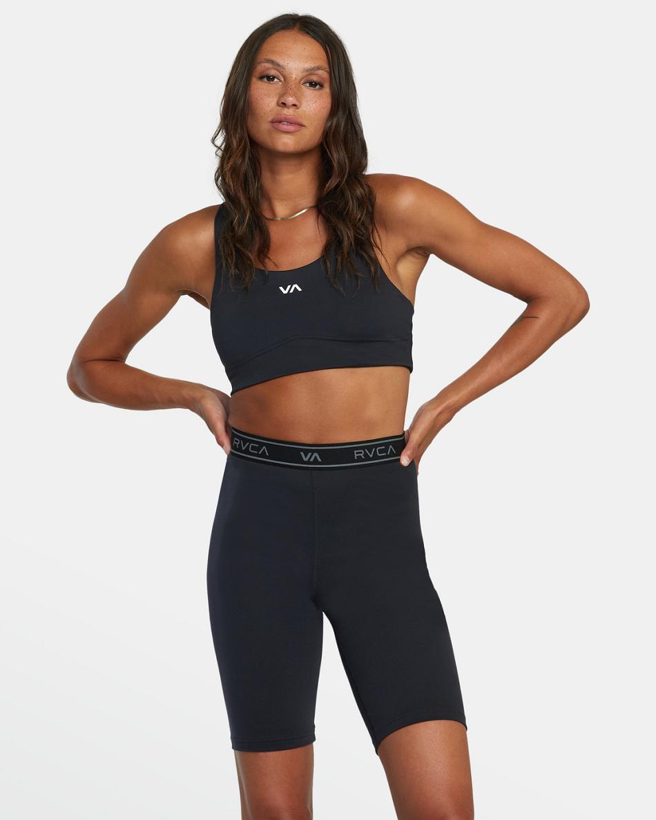 Black Rvca Base Biker 10.5 Women\'s Running Shorts | UUSND53462