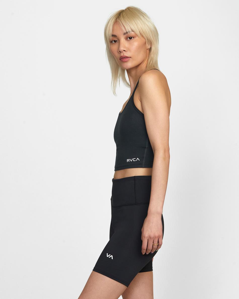 Black Rvca Base Tank Women's Workout Tops | USJZR79069