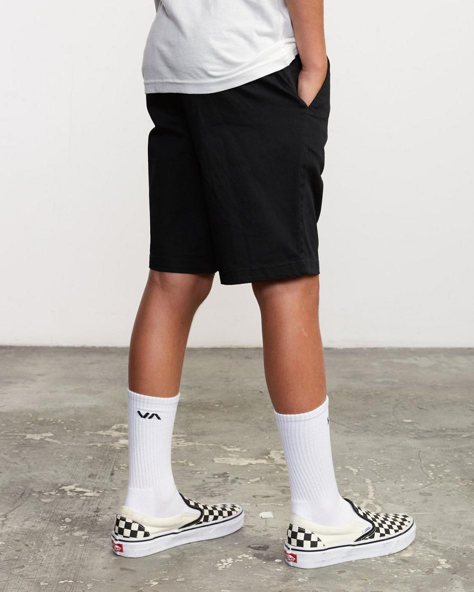 Black Rvca Boys Weekday Stretch Boys' Shorts | USJKU80598