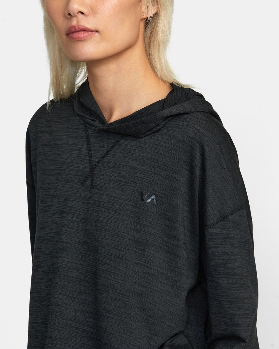 Black Rvca C-Able Cropped Women's Workout Tops | USJVR37813