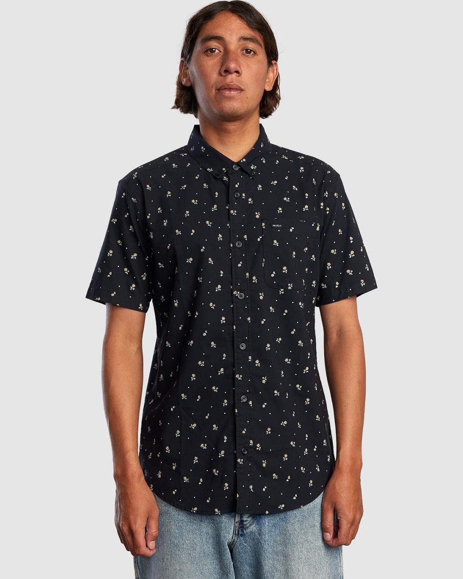 Black Rvca Do Slim Fit Short Sleeve Men's T shirt | MUSHR51604