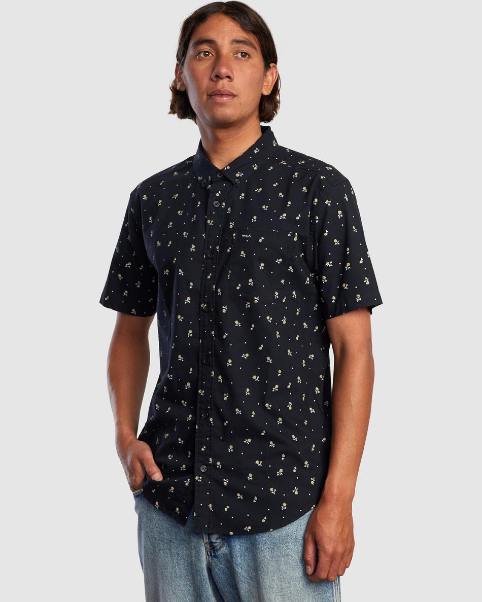 Black Rvca Do Slim Fit Short Sleeve Men's T shirt | MUSHR51604