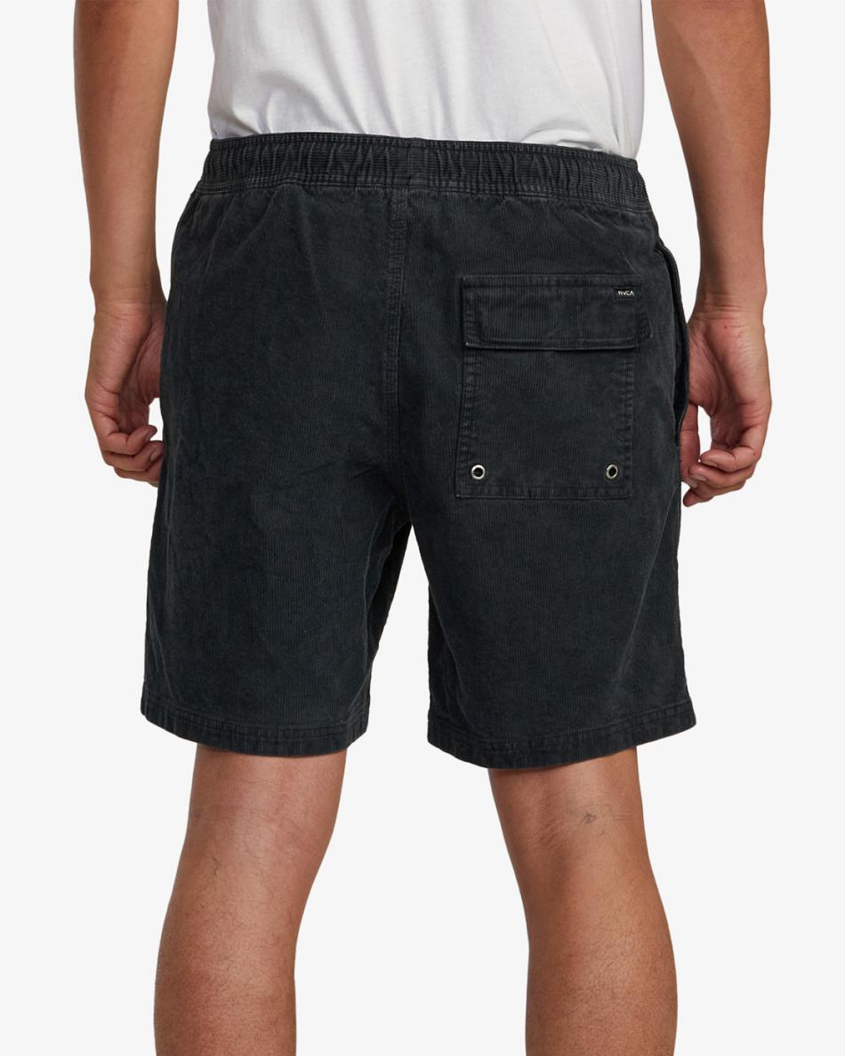 Black Rvca Escape Elastic Corduroy 17 Men's Shorts | DUSVO23830