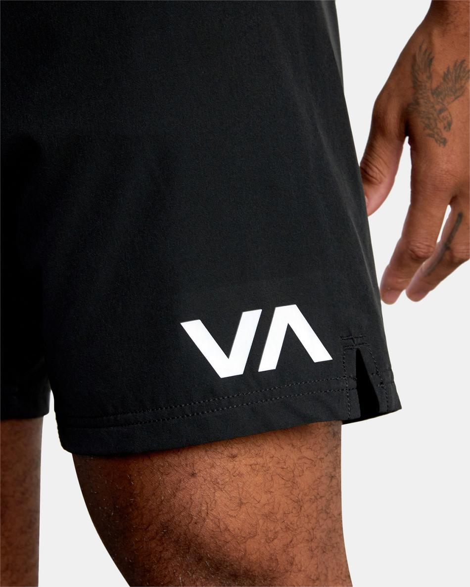 Black Rvca Fight Scrapper Elastic 15 Men's Shorts | USIIZ16186