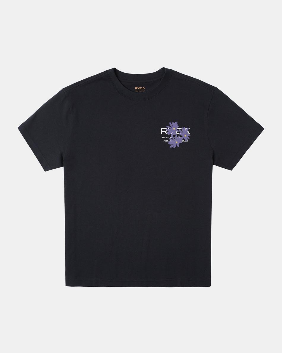 Black Rvca Ground Cover Tee Men's Short Sleeve | TUSWZ53050