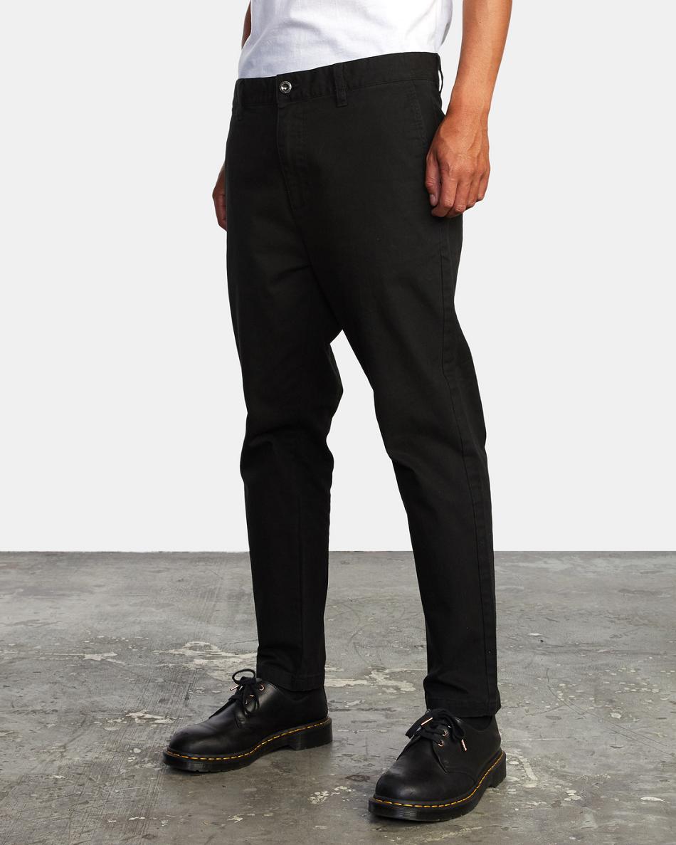Black Rvca HITCHER Men's Pants | USNZX19304