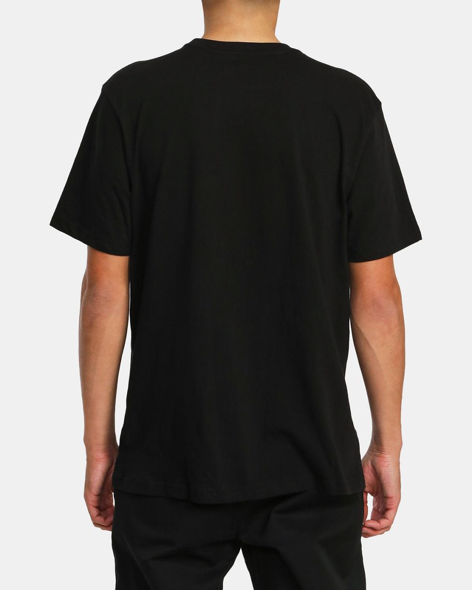 Black Rvca Hawaii Hex Tee Men's Short Sleeve | BUSSO32327