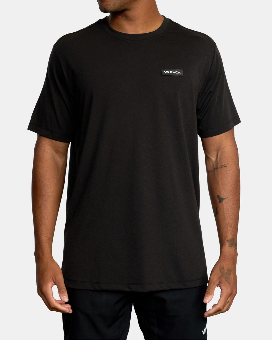 Black Rvca Icon Tee Men's Short Sleeve | LUSTR58300