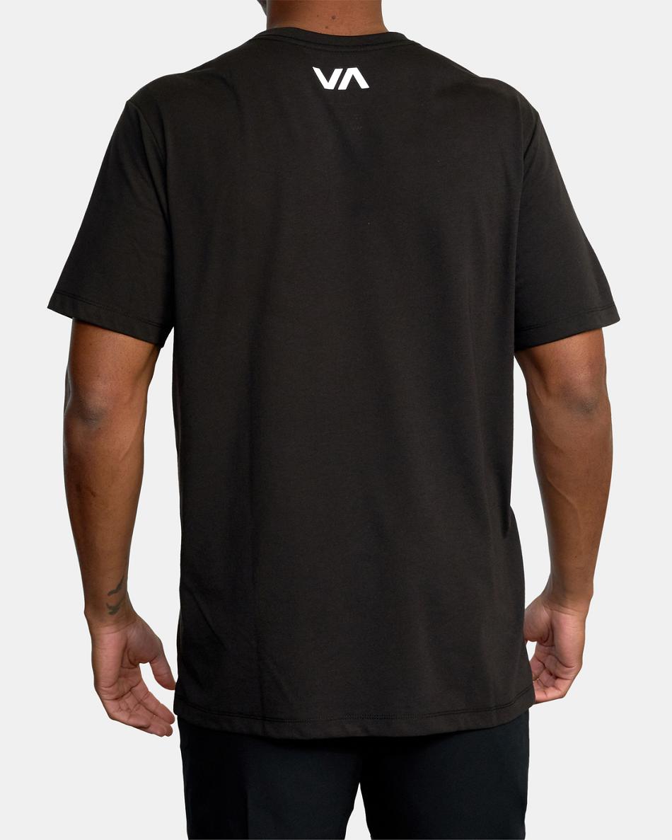 Black Rvca Icon Tee Men's Short Sleeve | LUSTR58300
