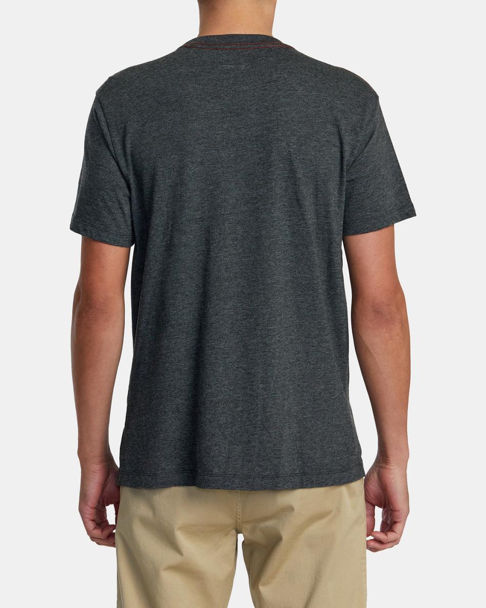 Black Rvca Island Radio Tee Men's Short Sleeve | AUSWC44379