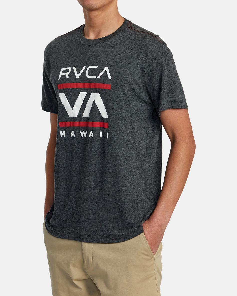 Black Rvca Island Radio Tee Men's Short Sleeve | AUSWC44379