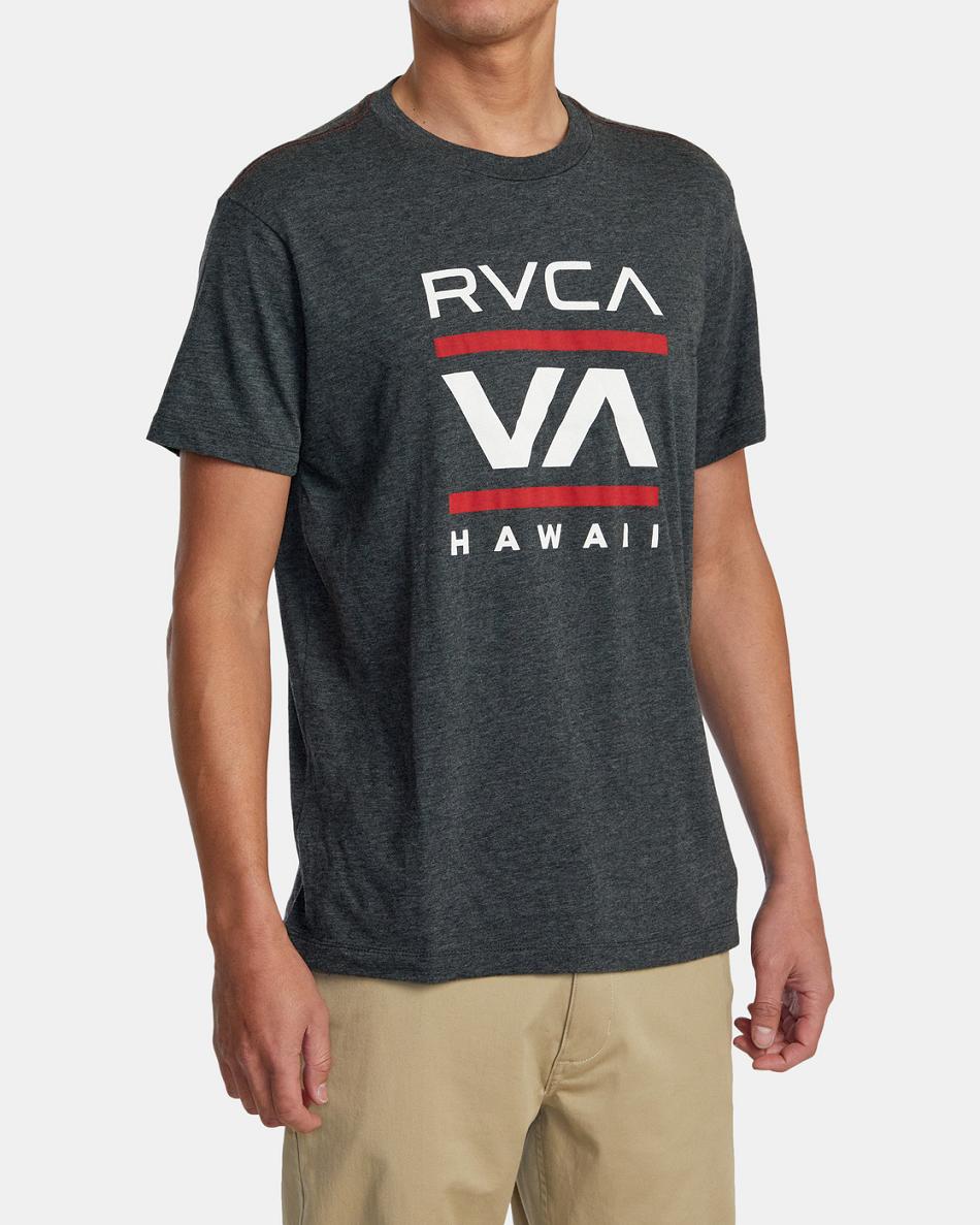 Black Rvca Island Radio Tee Men's Short Sleeve | AUSWC44379