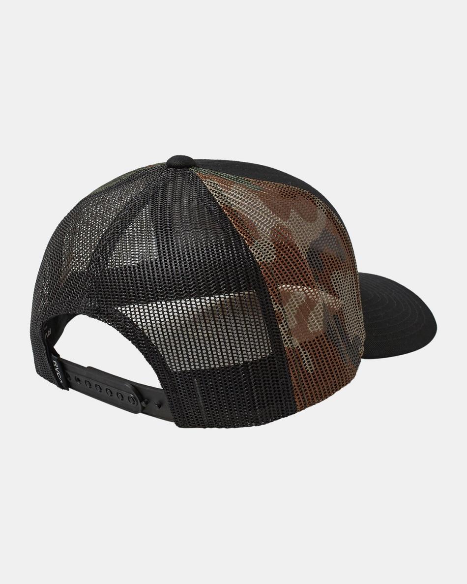 Black Rvca Mission Trucker Men's Hats | USEAH93243