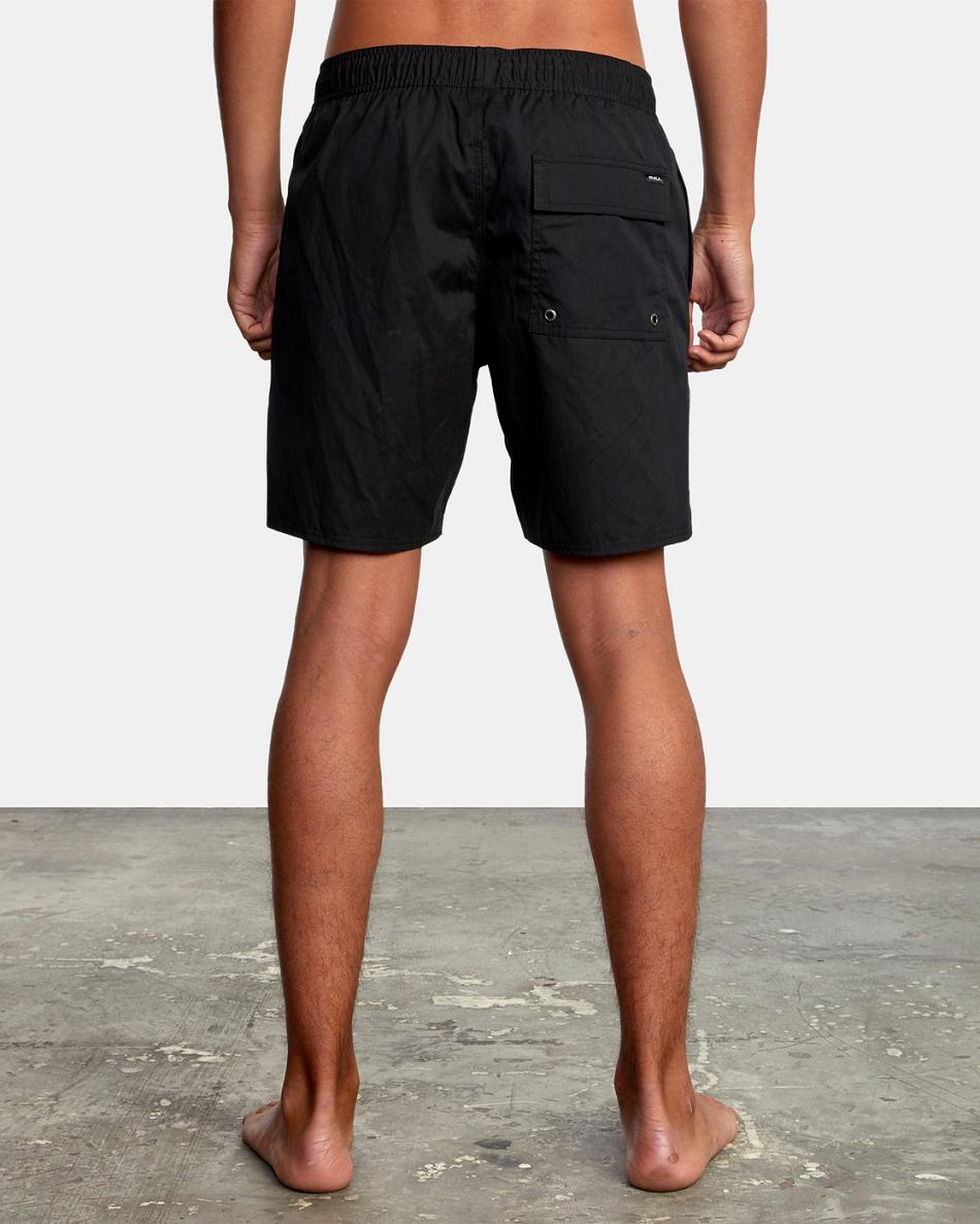 Black Rvca Opposites Elastic 2 17 Men's Shorts | USIIZ81824