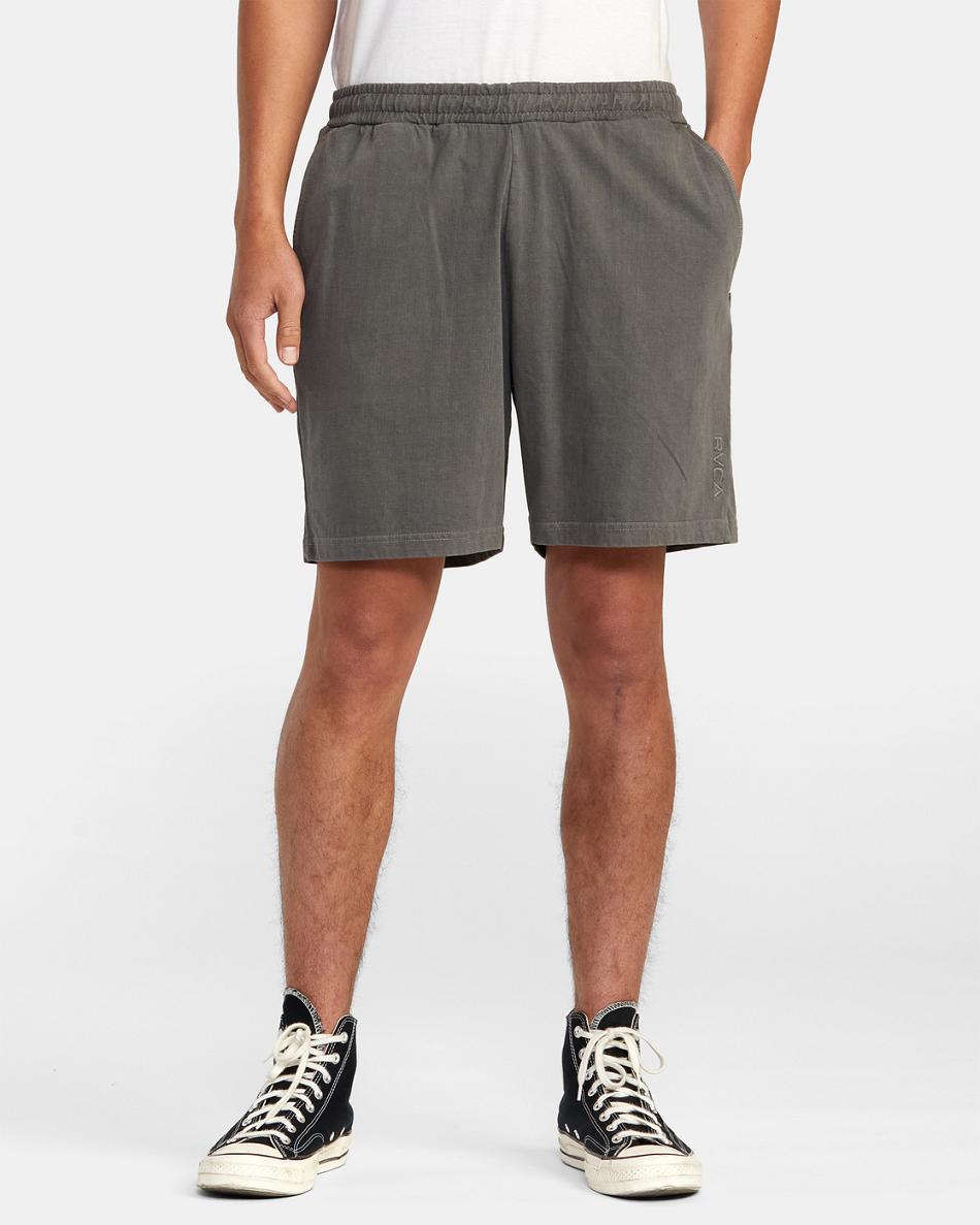 Black Rvca PTC Elastic 18 Men's Shorts | USJBT53167