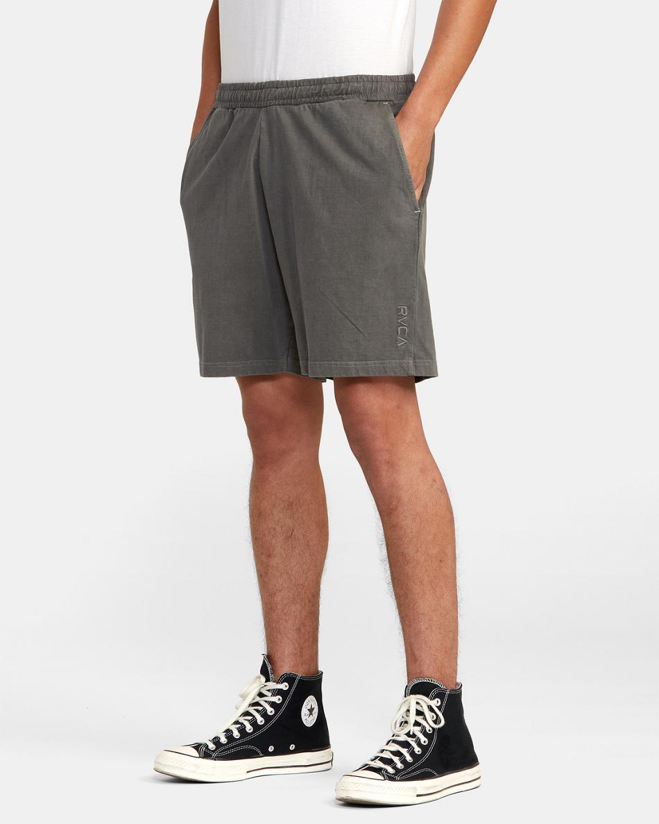 Black Rvca PTC Elastic 18 Men's Shorts | USJBT53167