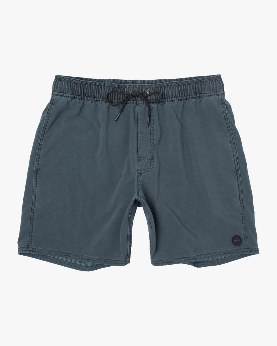 Black Rvca Pigment Elastic 17 Men\'s Shorts | USZPD51939