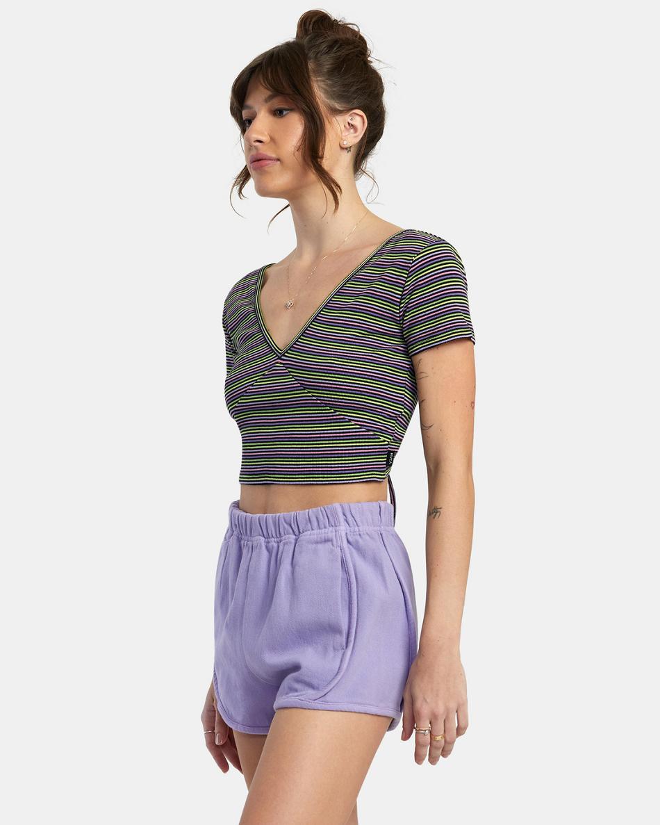 Black Rvca Smitten Top V-Neck Women's Tanks | USEAH28911