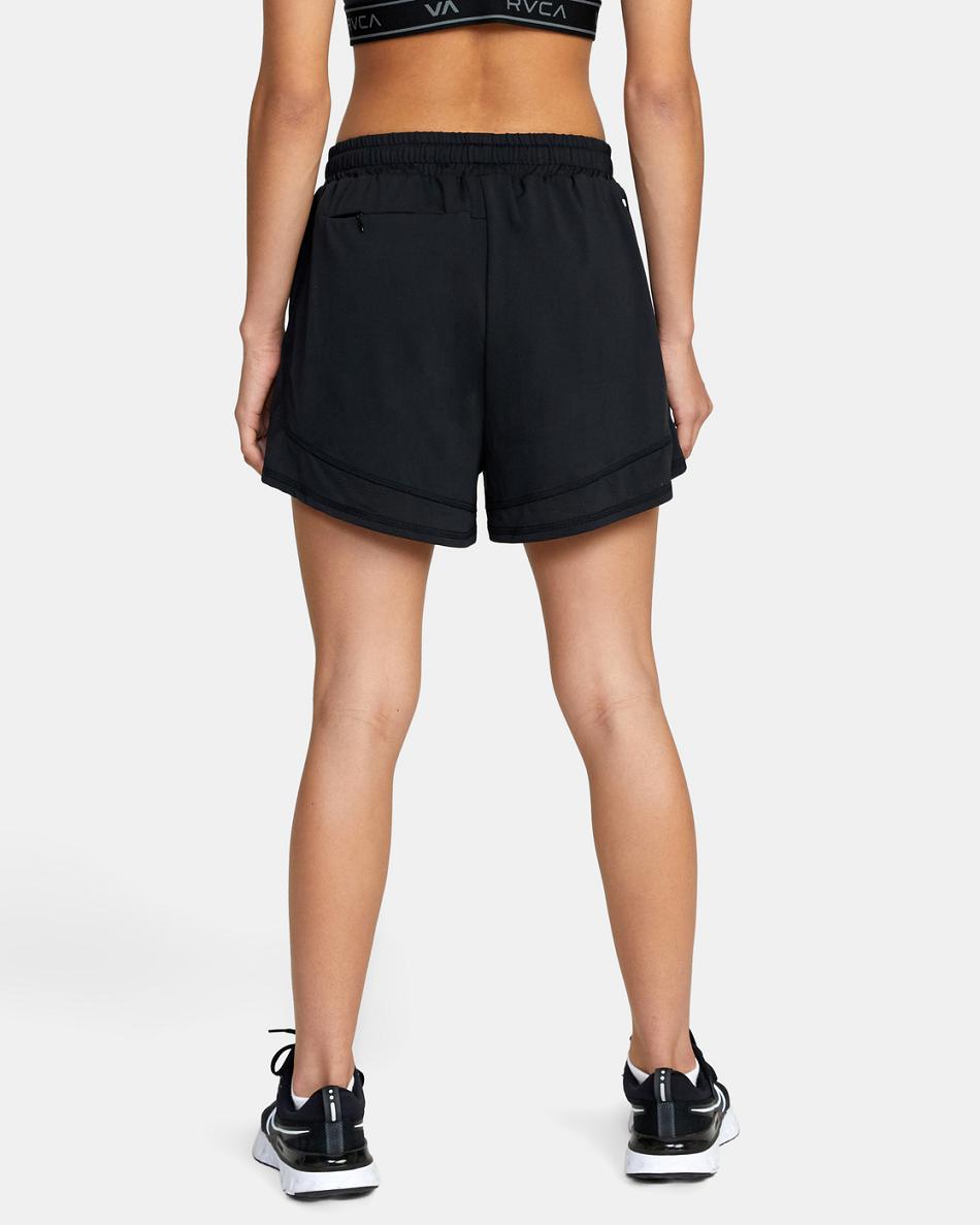 Black Rvca Sport Vent Workout 2.5 Women's Running Shorts | LUSSX23871
