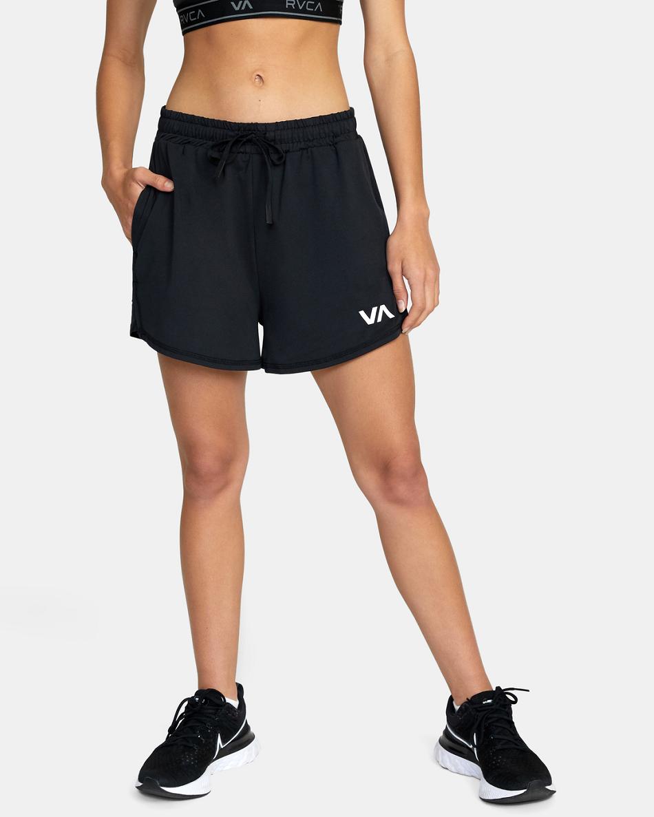 Black Rvca Sport Vent Workout 2.5 Women\'s Running Shorts | LUSSX23871